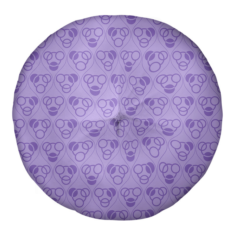 Coussin de sol classique à motif de cercles et de vagues, 26 po x 26 po, Violet