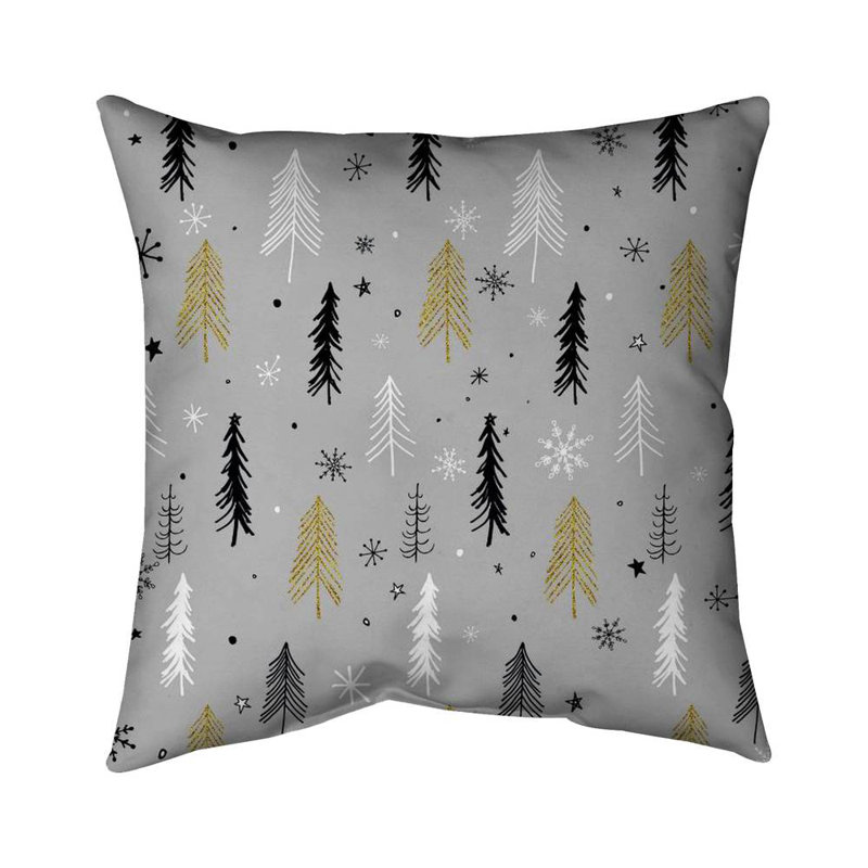 Christmas tree pattern - 20"x20" Outdoors Throw pillow - Spun poly - Print on demand