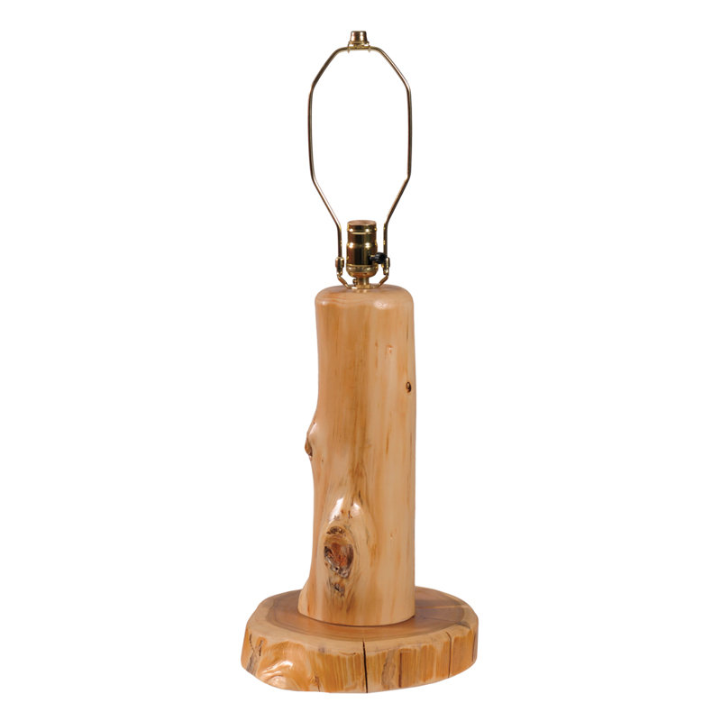 Lampe de table Fireside Lodge Cedar Log, Pas d'abat-jour, Finition rétro
