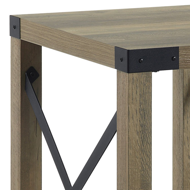 Rustic Oak Finish End Table