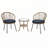 Outdoor Leisure Set, 2 Rattan Single Chairs with A Glass Round Table, Perfectly Suited for Patios, Balconies, and Courtyards-1814644783-1814644752