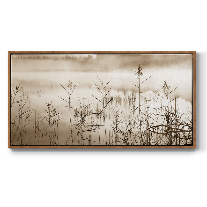 Doux sépia doux - Toile tendue avec châssis encadré - Prêt à être accroché, H 21 po x l 41 po, Noyer