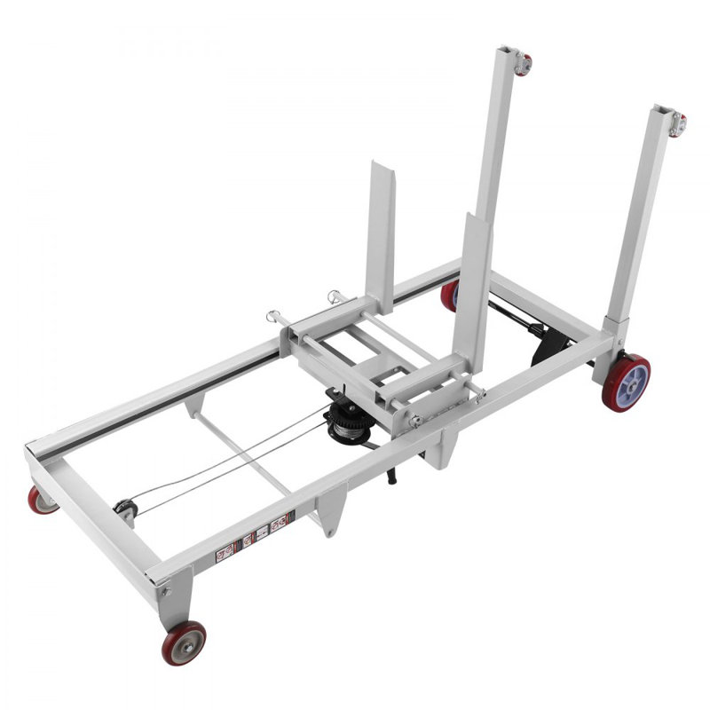 Matériau empileur de treuil à levage manuel, chariot à palettes d'une capacité de 551 lb, empileur manuel à treuil d'une hauteur de levage maximale de 70 po, empileur manuel multifonctionnel avec roues et fourche réglable