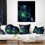 Coussin imprimé floral vert avec motif floral abstrait
