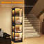4 Tier Display Cabinet With Glass Doors, Cupboard Bookcase With 3 Color Led Light, Sensor Switch