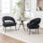 Mann Upholstered Velvet Armchair With Black Legs-852376728