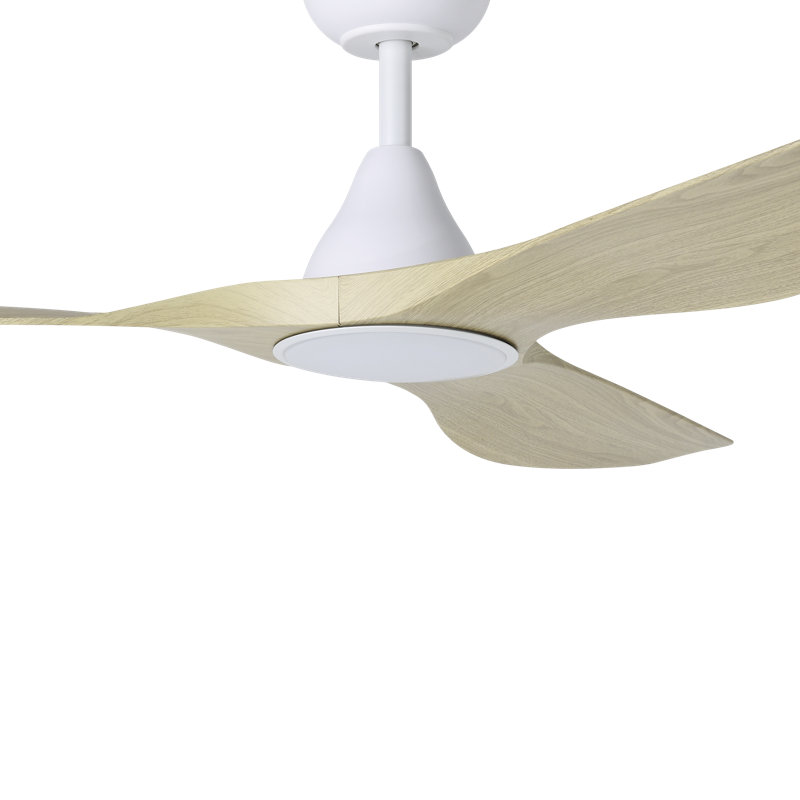 Syeed Ceiling Fan, Gray Wood, White, 52"