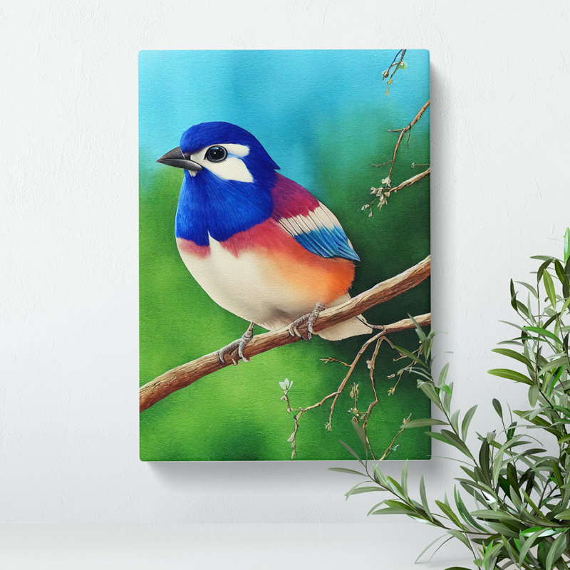 XC1022-5098X Watercolour Bird - Wrapped Canvas Print, 50cm H x 35cm W x 3cm D