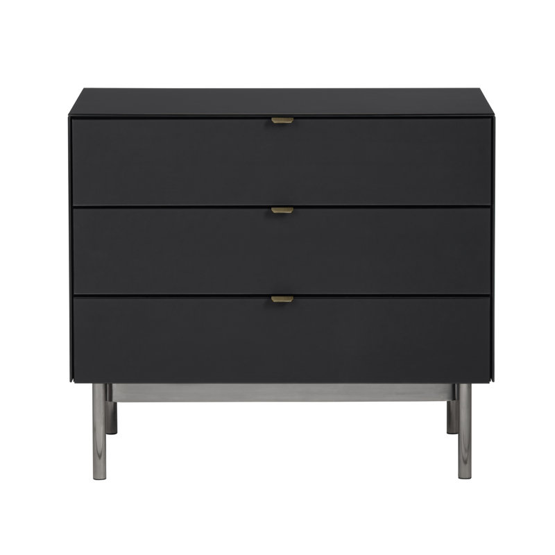 3 Drawer Black Accent Chest