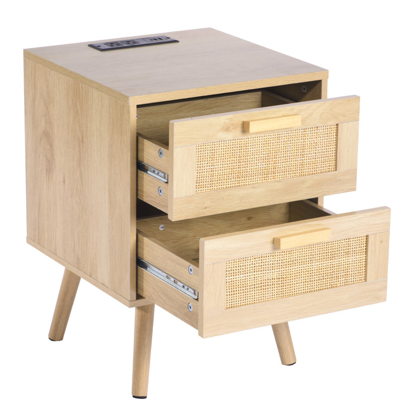 Rattan Nightstand End Table, Side Table