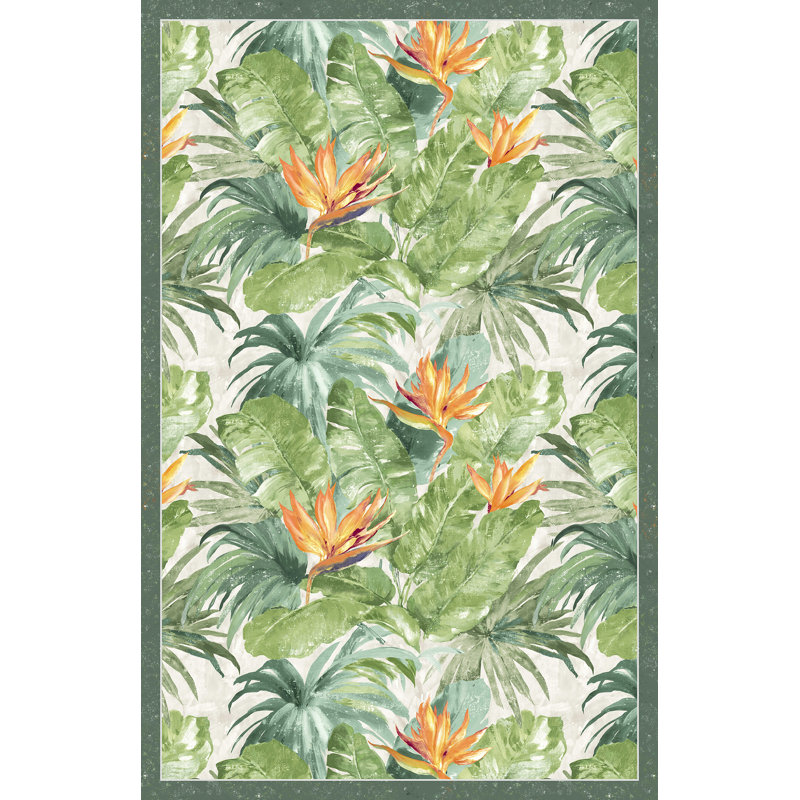 Hunter Floral Machine Printed Area Rug, Rectangle 100 x 155cm