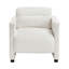 Fauteuil beige recouvert de boucles avec une base en contreplaqué massif et un rembourrage confortable pour un intérieur élégant-265260712