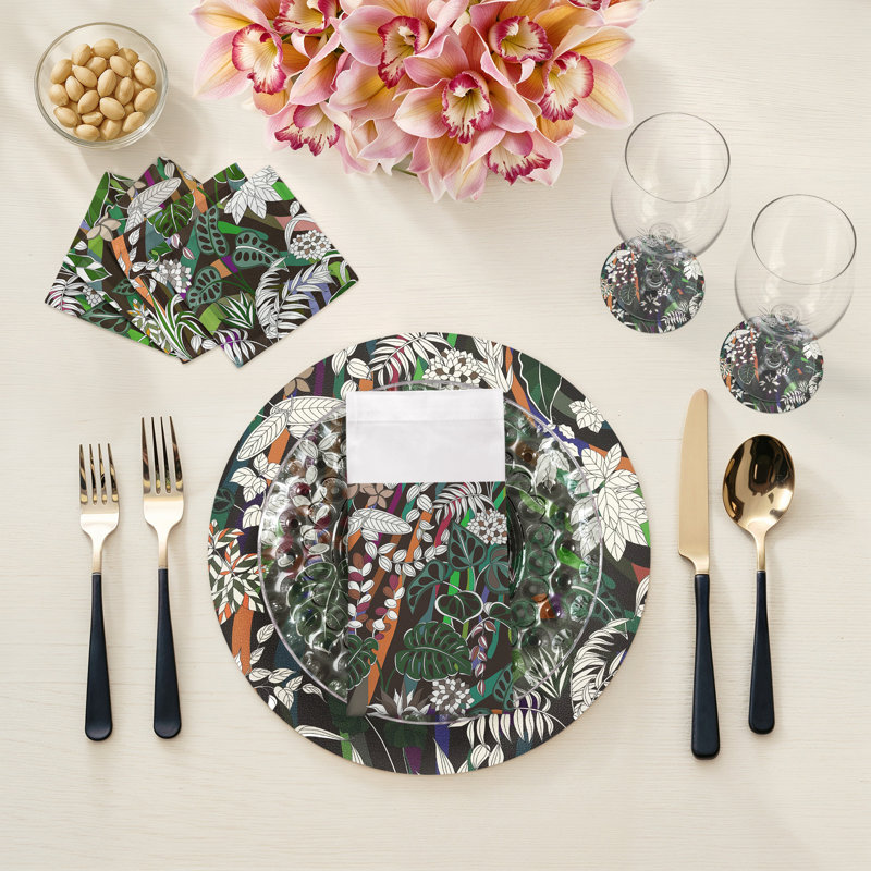 Sabi Jungle Pebble 16" Vinyl Placemat, Chocolate