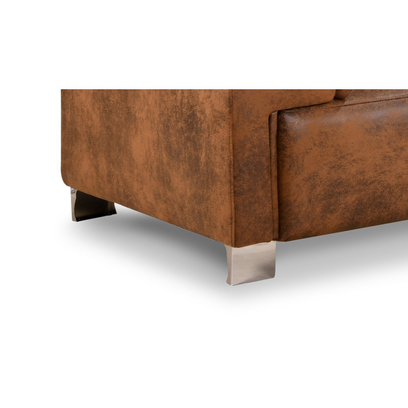 Kulveer 5 Seater Corner Sofa , Right Hand Facing, Brown