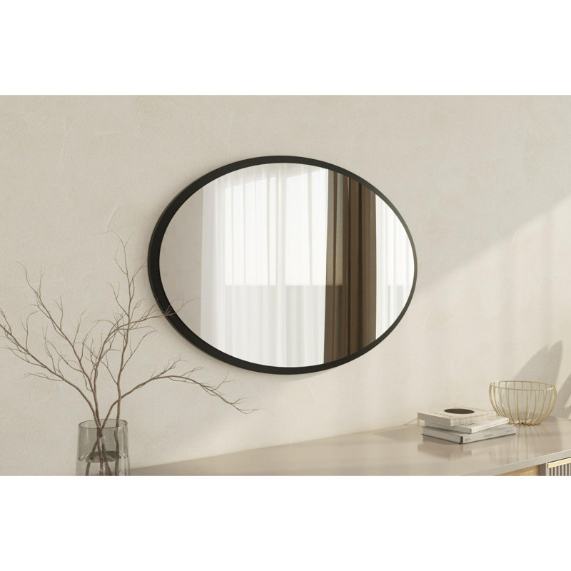 Modern Black Wall Mirror, 23.6 x 35.4 x 0.9 inches | 100% MDF, Eco-Friendly Flotal-E Design | Sleek Solid Colour, Perfect for Home Decor & Contemporary Spaces | Easy Wall Mounting for Instant Style Upgrade