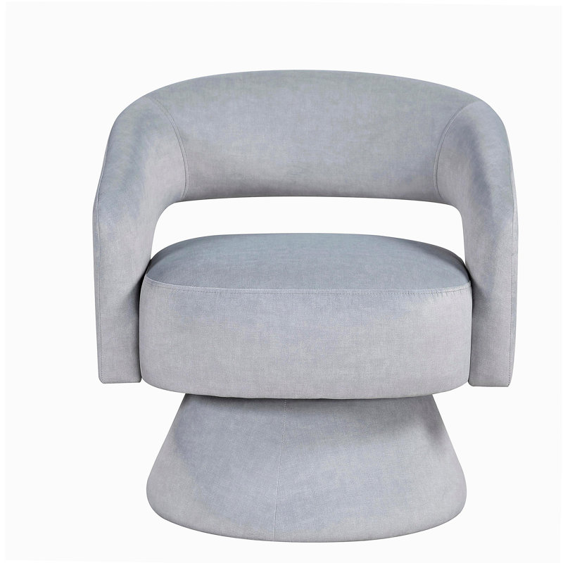 Fauteuil d'appoint pivotant en velours de velours moderne et luxueux Modern Modern, Gris