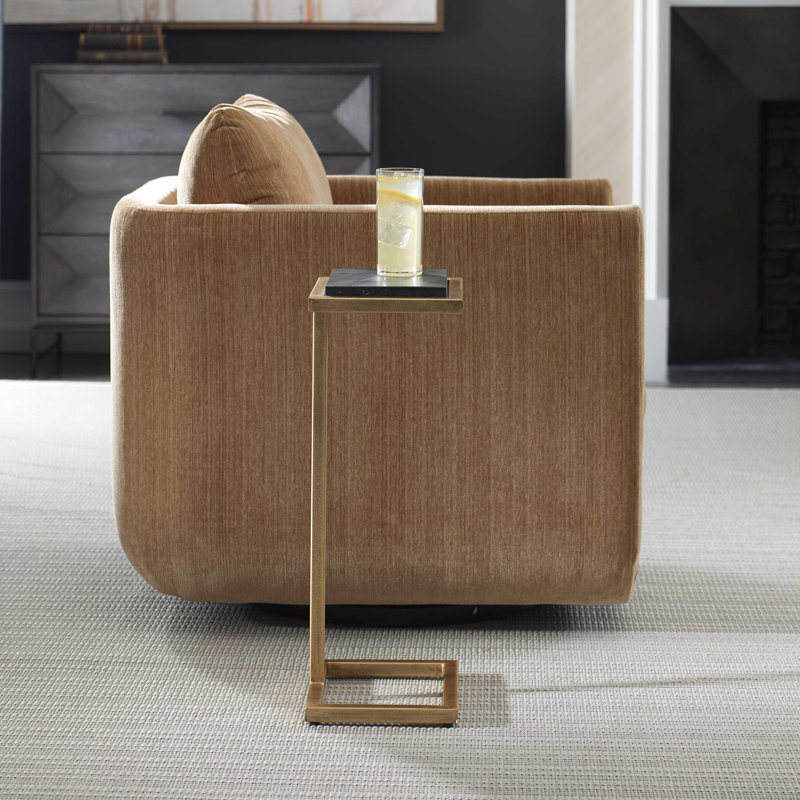 Table de bout Deux Frame, Marbre noir / or vieilli