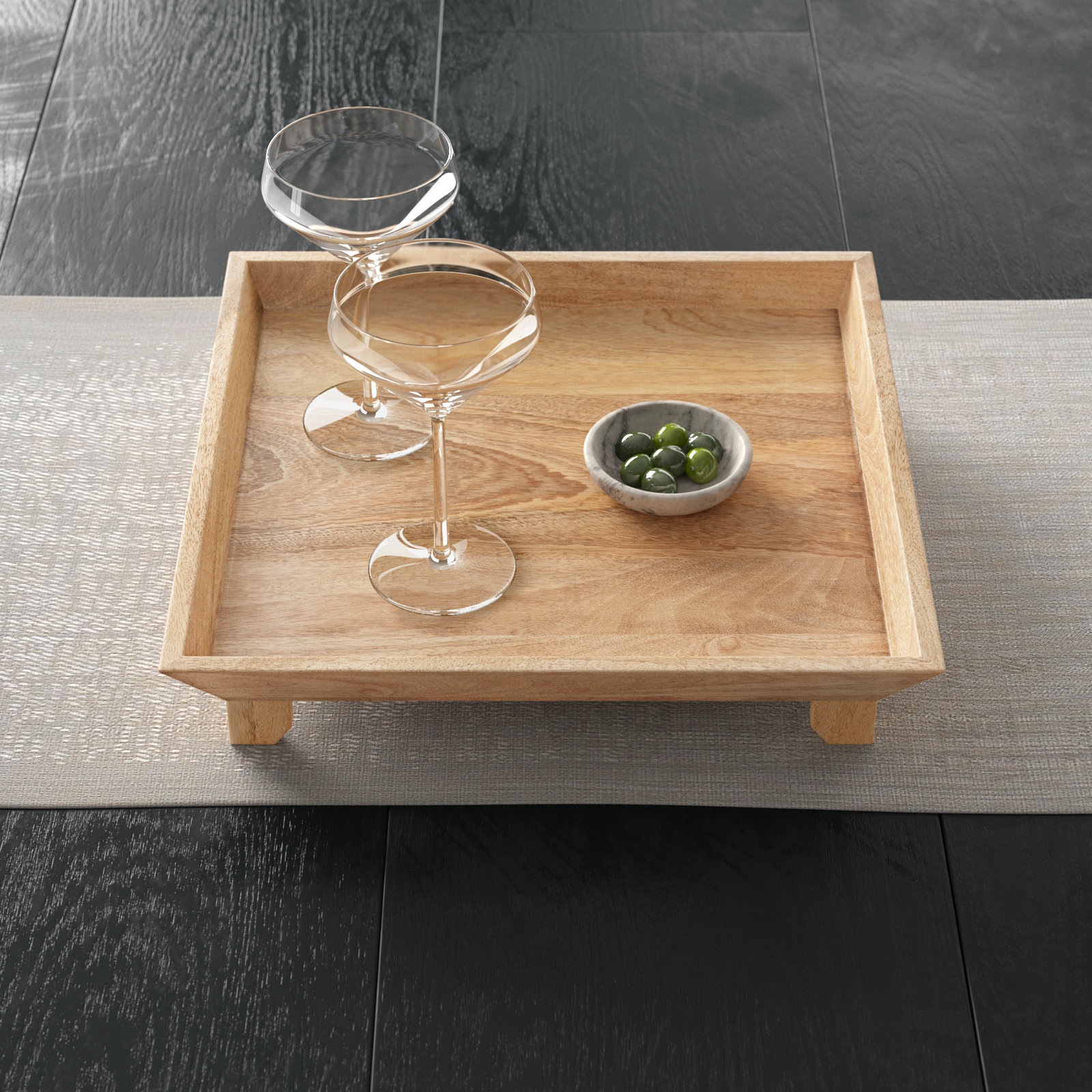 Des Decorative Tray, 3.5" H x 18" W x 18" D