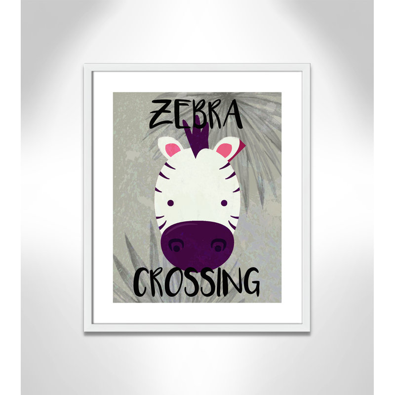 Impression sur papier Zebra Crossing, H 24,5 po x l 20,5 po x P 1,18 po, Encadré de boîte blanc