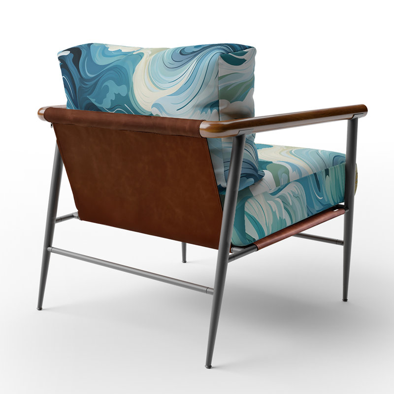 Fauteuil d'appoint rembourré abstrait Ocean Spray, Noir