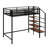 Twin Size Metal Loft Bed With Upper Grid Storage Shelf & Lateral Storage Ladder-1839216904