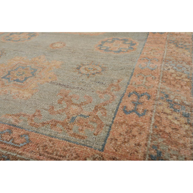 Tapis oriental en laine noué à la main 3 po x 5 po afghan Oushak menthe, couleur rosé