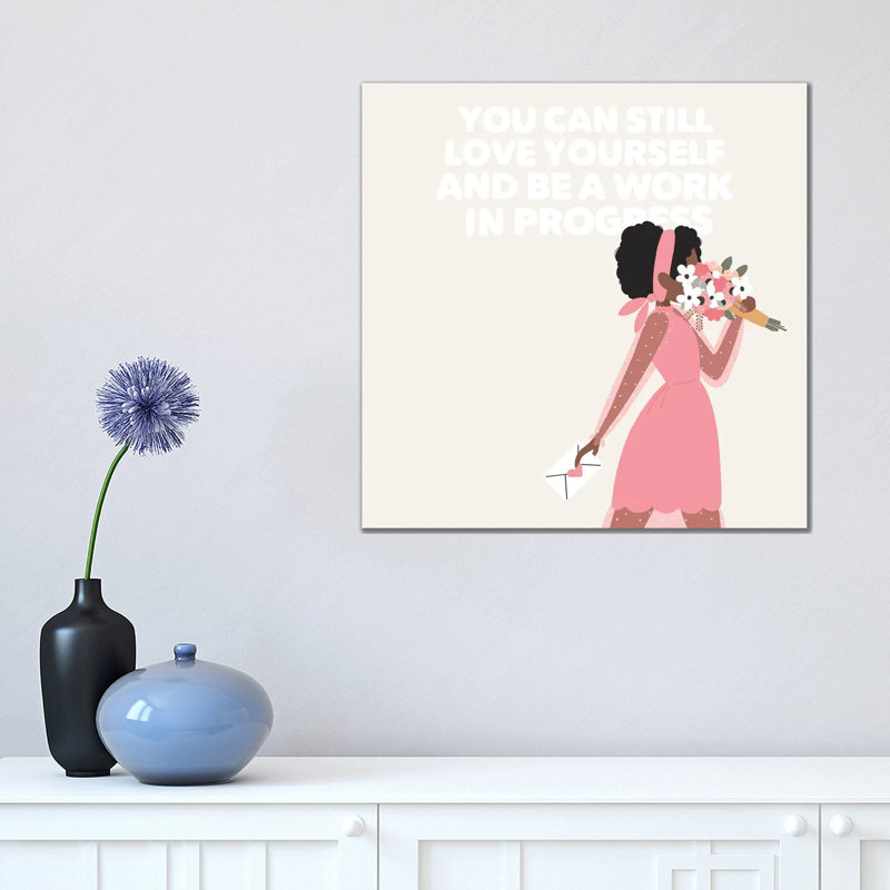 Love Yourself - Wrapped Canvas Painting, 45.72 cm H x 45.72 cm W x 3.175 cm D