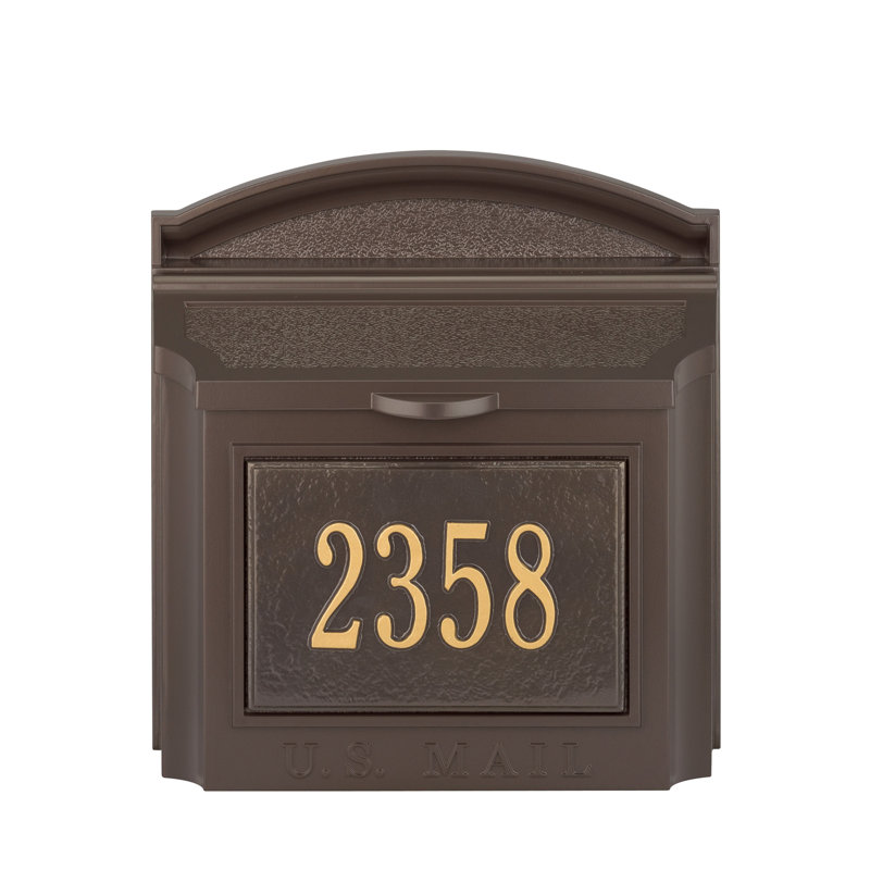 Boîte aux lettres murale verrouillable, Bronze français, Oui