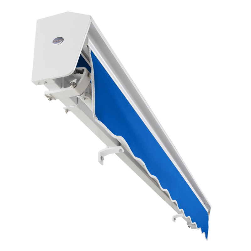 Store banne rétractable manuel Awntech Destin, 4,27 m x 3,05 m, couleur terre cuite, H 10 po x l 168 po x P 120 po, Manuel