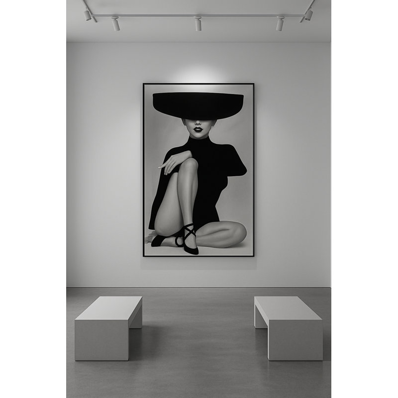 Nocturne Muse Framed Canvas Wall Art by Kasian Art Studio - Black Frame
