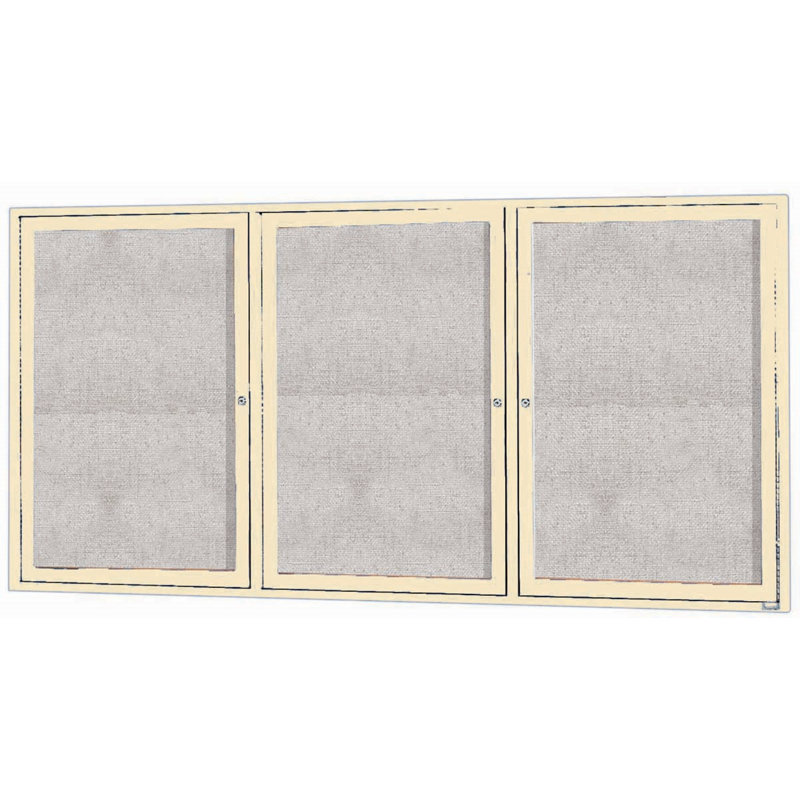 Tableau d'affichage mural extérieur pour l'extérieur, Ivoire, Trois, H 36 po x l 72 po