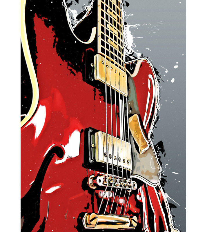 guitar, 81.28 cm H x 121.92 cm W