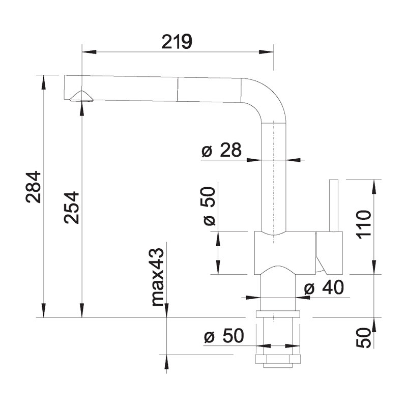 Linus Single Lever Monobloc Tap, Chrome