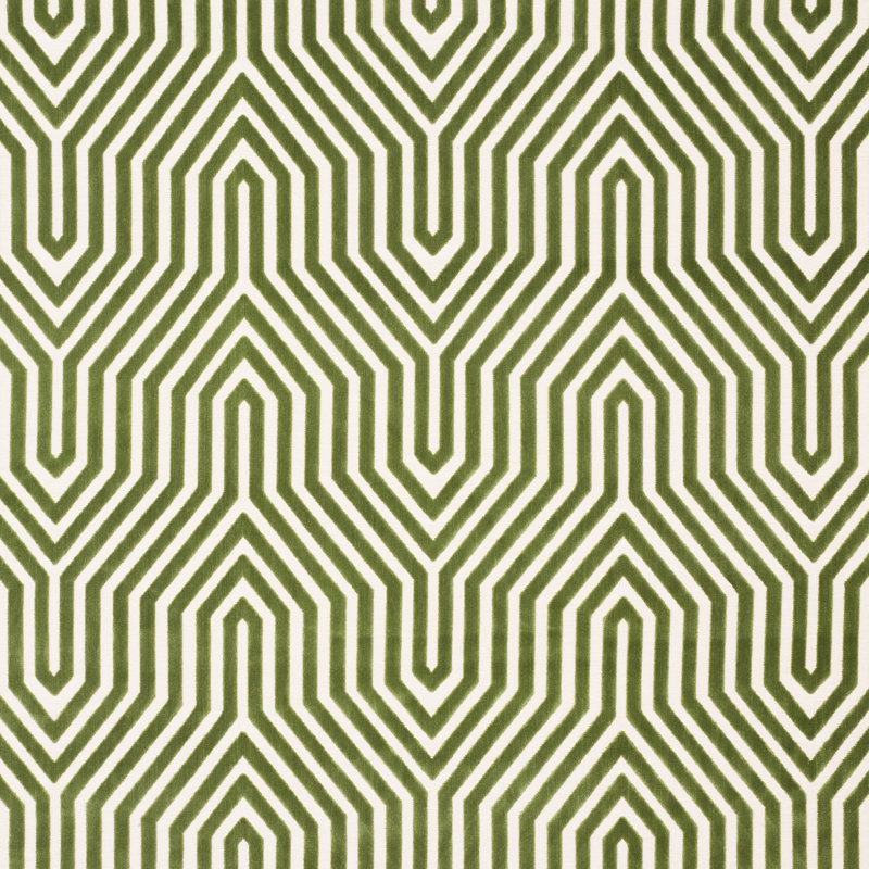 Schumacher x Mary McDonald Vanderbilt Velvet Fabric, Lettuce