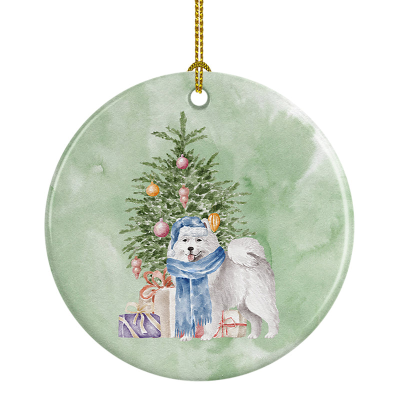 Décoration de Noël suspendue Samoyède de Noël