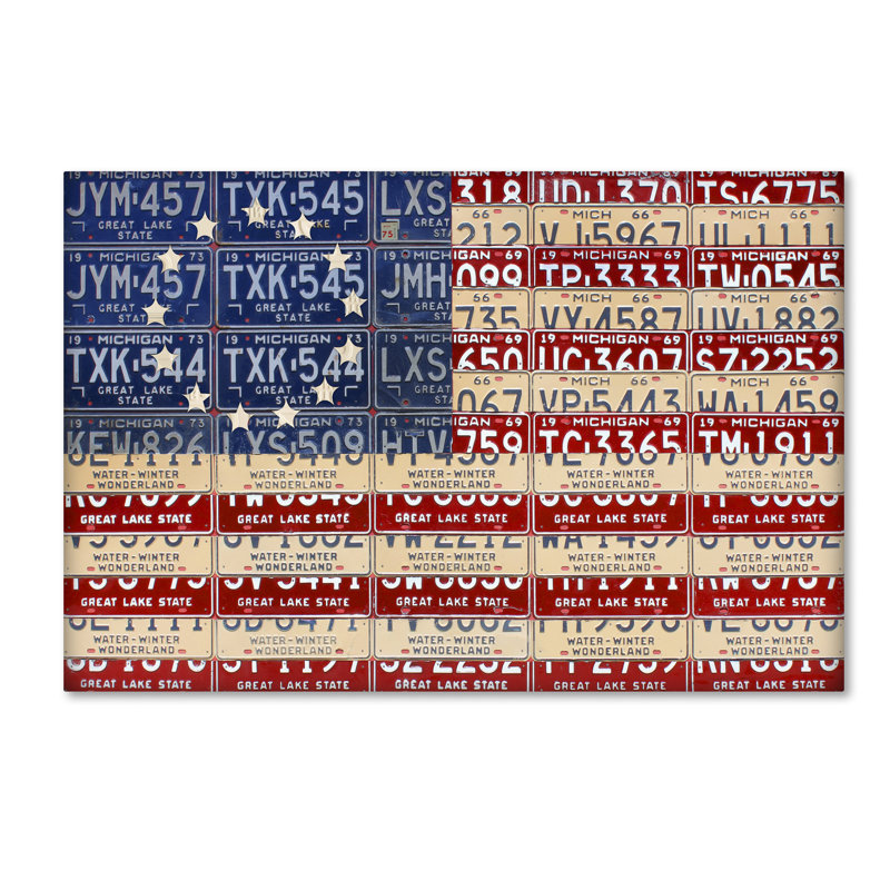 Betsy Ross Flag, impression, H 16 po x l 24 po x P 2 po, Toile tendue, Pas de tapis