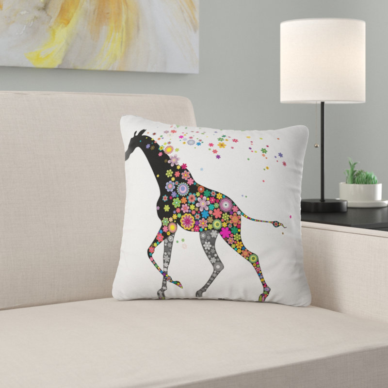 Girafe Gaie Courir Oreiller Animal