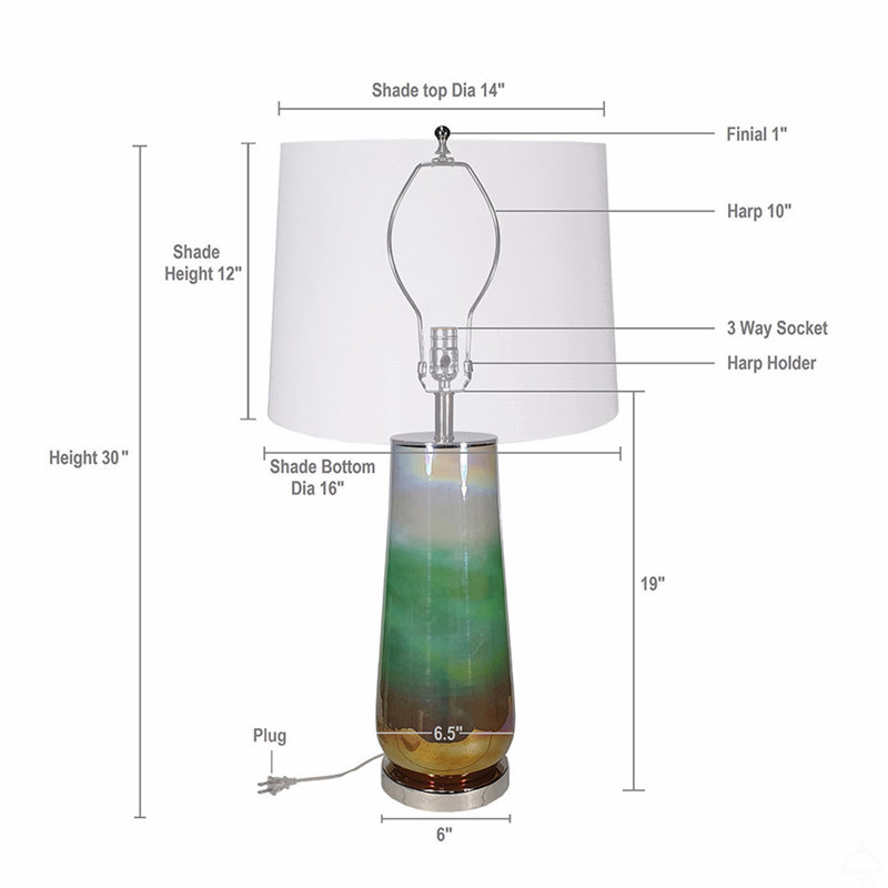 Lampe de table en verre