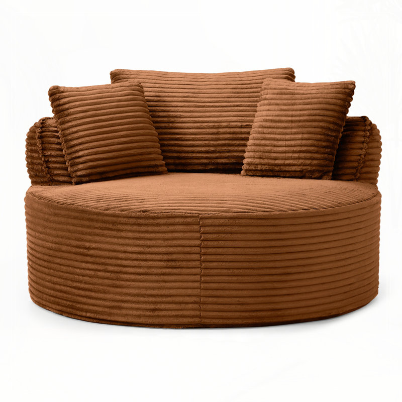 Canapé-fauteuil en velours côtelé Corduroy Comfy, Orange