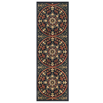 Nandita Fancy Floral Medallion Contemporary Area Rug