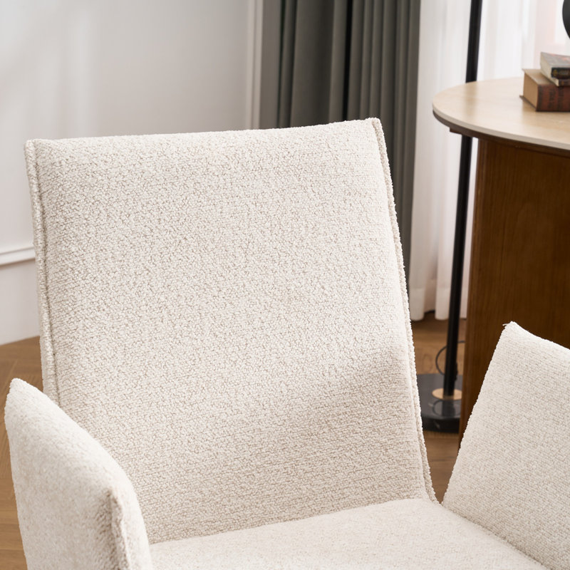 Chaise de bureau pivotante Sterica Boucle, Beige, Non