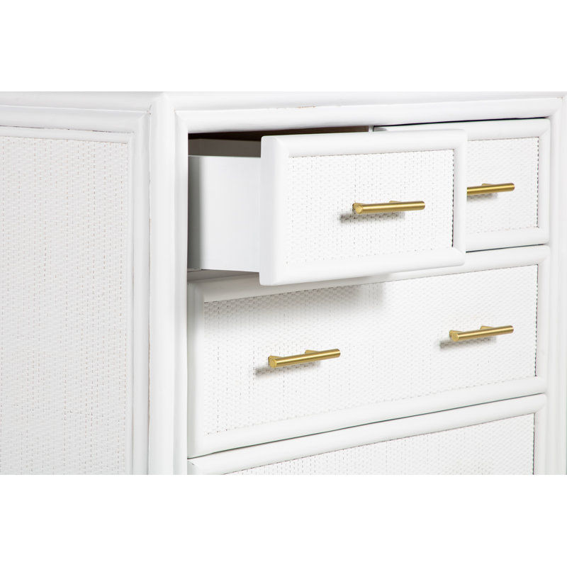 Aruba 4 - Drawer Nightstand, White/Gold