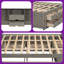 Lit plateforme très grand de qualité supérieure gris avec tête de lit avec rangement et 8 tiroirs | Fabrication en bois massif et en panneau de fibres à densité moyenne | Aucun sommier tapissier requis | Assemblage facile-72525870-72525864