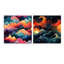 Multicolor Mystical Journey - Ensemble abstrait d'art mural en verre sur verre abstrait-1024660432