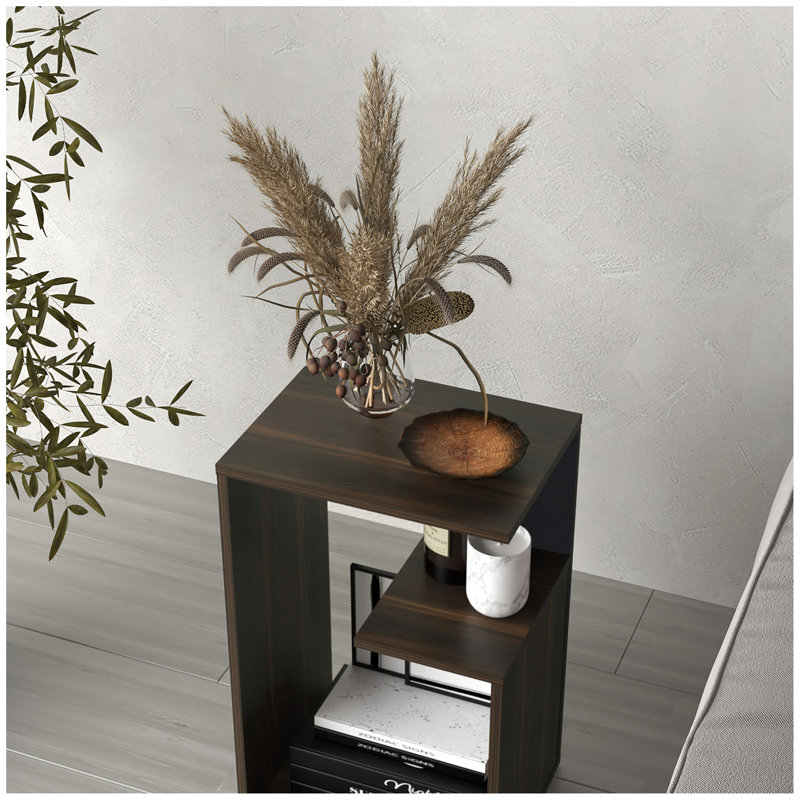 Table d'appoint Everet, Chêne foncé
