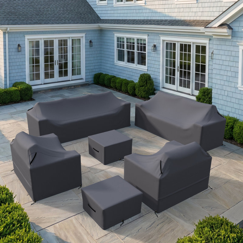 Akosh 9-Piece Thick Rattan Outdoor Conversation Sets Group Seating Patio Furniture Covers