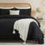 Ensemble de housse de couette à rayures jaunes pour grand lit, ensemble de literie en coton naturel avec fermeture à glissière et 8 attaches d'angle, literie en lin luxueux et respirant doux pour toutes les saisons-123110858-123110859