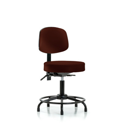 Norma Backed Adjustable Height Ergonomic Lab Stool Wheels