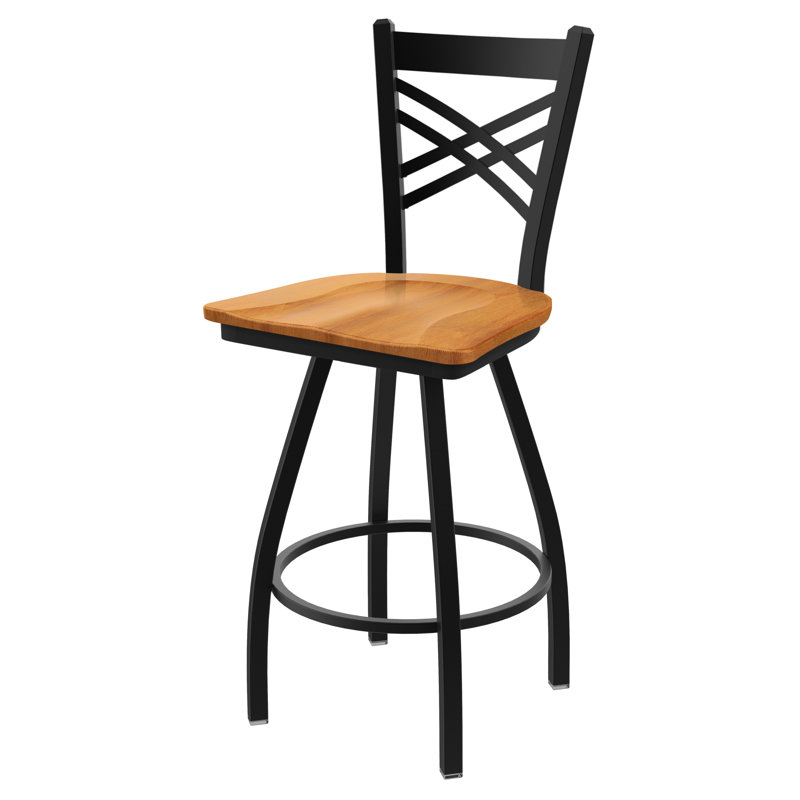 XL 820 Catalina Swivel Stool, Medium Maple, Black Wrinkle, Bar Stool (30” Seat Height)