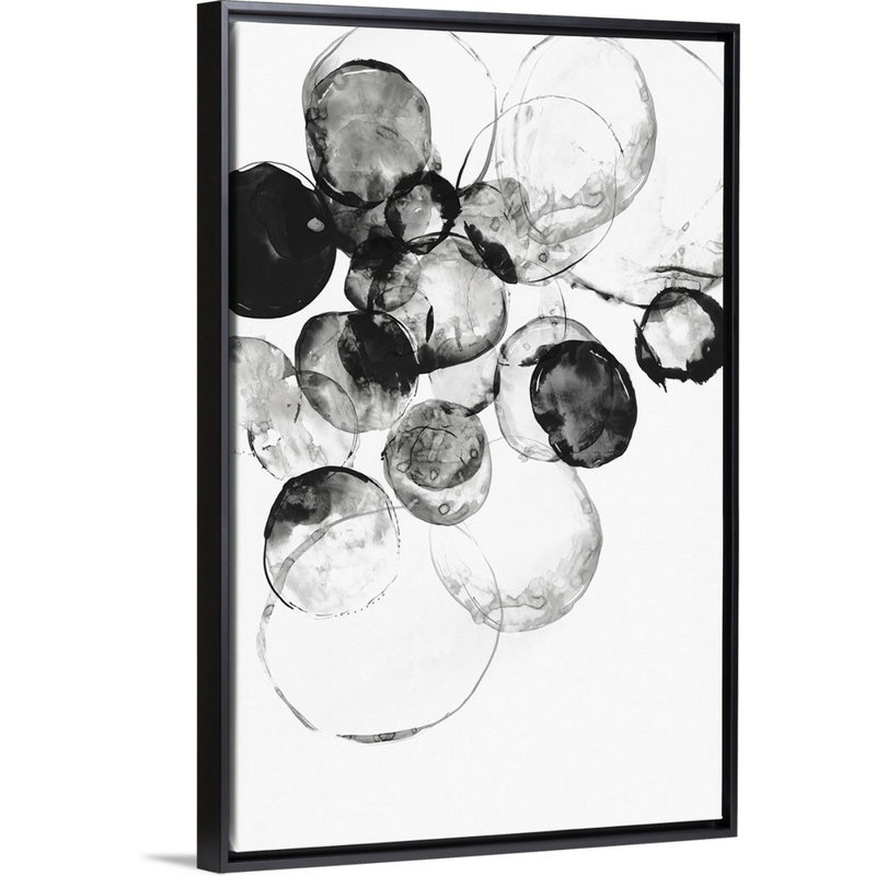 "Bagues noires I", reproduction d’art sur toile, Cadre noir, H 20 po x l 14 po x P 1,75 po